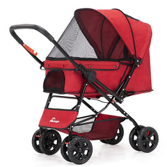 4 Wheel Travel Carrier Carriage Pet Stroller For Cat Dog Foldable Carrier Strolling Cart