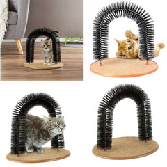 Cat Scratching Arch with Brush Cats Massage Scratcher Post Toy Pet Kitten Scratching Board Indoor Cat Entertainment Toy