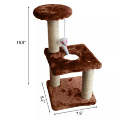 Sturdy Cat Tree Scratching Tower Activity Center Playing House Rest Toy 15.7"