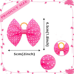 12PCS Lace Dogs Hair Bows With Dotted Dog Hair Rubber Bands Colorful Grooming Dog Hair Bowknot For Puppy Pet Products Pet Items