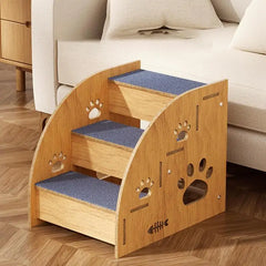 4/3/2 Layers Pet Steps Cat Indoor Stairs Steps High Bed Climbing Dog Bed Steps Non-Slip Wooden Dog Stairs For Large/Medium/Small