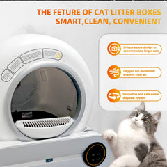 65L+9L Large Capacity DOYOMI Automatic Cat Litter Box - Self-Cleaning Litter Boxes with Scoop-Free App Control, Odor Removal, an