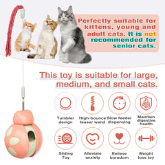 Cat Tumbler Interactive Puzzle Toy Pet Leaky Food Container Cats Ball Pets Wobble Toys Slow Feeder for Kitten Small Adult Cat