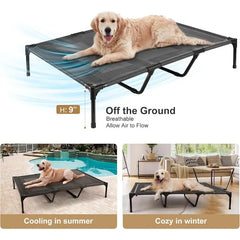 48" Elevated Dog Bed for Extra Large Dogs, Outdoor Dog Cot Bed Waterproof, Raised Cooling Pet Bed