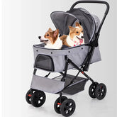 4 Wheel Travel Carrier Carriage Pet Stroller For Cat Dog Foldable Carrier Strolling Cart