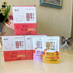 Cat Fresh Pack Cat Wet Food Cat Nutrition Pack Fattening Hair and Gill Nutrition Snacks Miaoxian Cat Wet Food Pack 80g