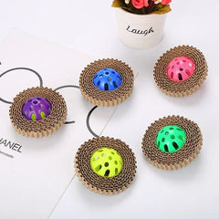 Pet Cat Toys Corrugated Paper Plastic Ball Soundmaking Cat Claw Board Pet Supplies