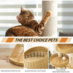 Big Modern Design Cat Tree Tower, Cat Tower Sisal-Covered Scratching Posts for Indoor Cats