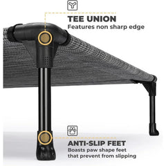 Cooling Elevated Dog Bed, Portable Raised Pet Cot with Washable & Breathable Mesh, No-Slip Feet Durable Dog Cots Bed