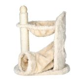Plush Cat Tree Sisal Scratching Post Tunnel Hammock Combo Interactive Fun Play Space Cats Scratch Climb Rest Play Earthy Tones