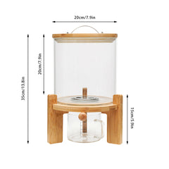 5L Rice/Cereal/Beans/Pet Food Container Food Dispenser with Measuring Cup Creative Glass Food Storge