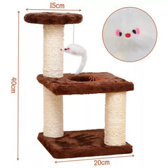 Sturdy Cat Tree Scratching Tower Activity Center Playing House Rest Toy 15.7"