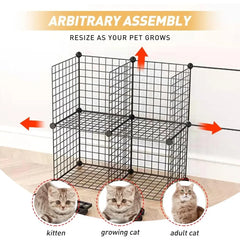 Large Cat Cage Enclosure Indoor DIY Cat Playpen Pet Home Small Animal House Detachable Metal Wire Kennels Crate Large Exercise