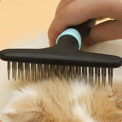 Carpet Groomer Rake, Shag Rug Rake, Hair Cleaner Undercoat Rake Comb for Dogs and Cats Slicone Handle Deshedding Brush