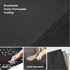 Cooling Elevated Dog Bed, Raised Dog Beds for Large Dogs, Outdoor Dog Bed with Guardrail, Upgraded Non-Slip Feet