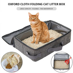 Portable Folding Travel Pet Litter Box Dog Toilet Tray with Shovel Cat Litter Potty Waterproof Outdoor Reusable Cat Litter Box