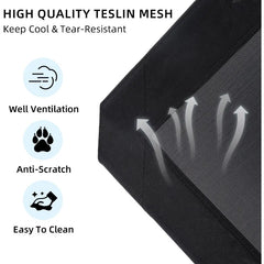 Elevated Outdoor Dog Bed - Raised Dog Cots Beds for Large Dogs Easy to Assemble, Cooling Lifted Pet Bed