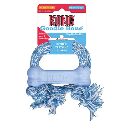KONG KP51 Puppy Goodie Bone with Rope (XS) Red/Pink/Blue
