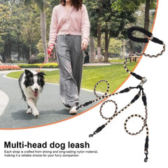 Pet Leash Coupler Durable Adjustable Nylon Dog Leash Kit Multi-handle Wear-resistant Rope Straps for Medium Dogs Adjustable Dog