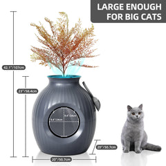 Modern Cat Litter Box Hidden in Stylish Artificial Plant Pot with Odor Control