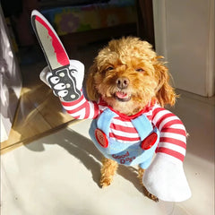 Halloween Dog Cosplay Clothes Funny Puppy Deadly Doll Set For Small Large Dogs Dress Up Pullover Chihuahua Costume Pet Outfits