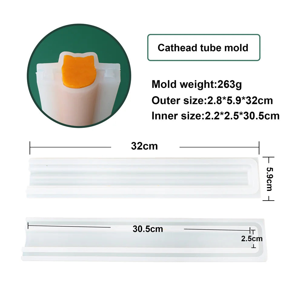 Tulip Cat Dog Diamond Tube Column Silicone Soap Candle Mould Embed Soap Making Supplies Silicone Mold for Soap