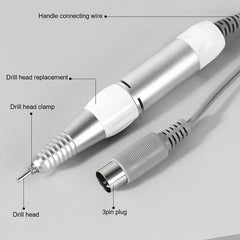 Electric Nail Drill Pen Handle File Polish Grind Machine Handpiece Manicure Pedicure Tool 5 PIN PLUG Nail Drill Accessories New