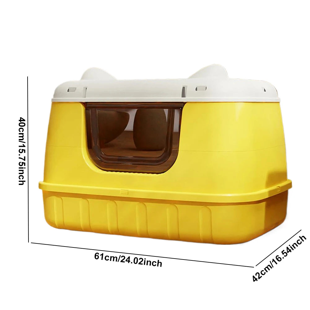 Cat Litter Box Fully Enclosed Cat Litter Box Anti-splash and Odor Isolation Cat Toilet Extra Large Cat Litter Box for Larger Cat