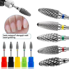 Nail Art Drill Bit Tungsten Carbide Steel Cone Tools Gel Removal Polishing Cuticle Clean Machine Nail Art Grinding Head Tools