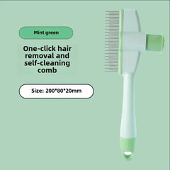 Dog Hair Remover Brush Press Remove Floating Hair Needle Comb Pet Cleaning Grooming Cat Brush Stainless Steel Comb Pet Supplies