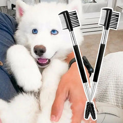 Dog Tear Stain Remover Comb Pet Eye Comb Double-Head Stain Comb 2pcs Portable Pet Eye Cleaning Brush Eye Booger Remover For