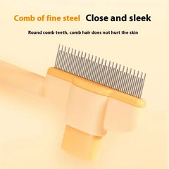 Dog Hair Remover Brush Press Remove Floating Hair Needle Comb Pet Cleaning Grooming Cat Brush Stainless Steel Comb Pet Supplies