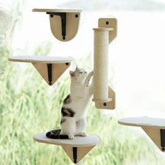 Mewoofun Air Cat Climbing Frame Window Jumping Platform Glass Suction Cup Wall Shelf Sisal Scratching Post Perfect for