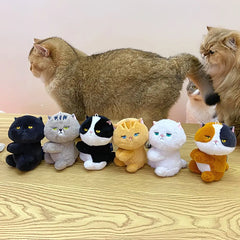 Portable Plush Keychain Cat Cartoon Keyring Plush Doll