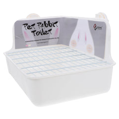 Hamster Pet Rabbit Potty Litter Pan Indoor Bunny Tray for Dogs Small Sand Basin Toilet White Training