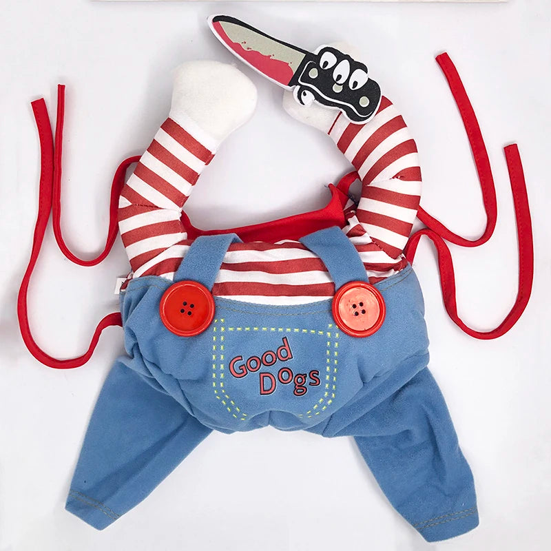 Halloween Dog Cosplay Clothes Funny Puppy Deadly Doll Set For Small Large Dogs Dress Up Pullover Chihuahua Costume Pet Outfits