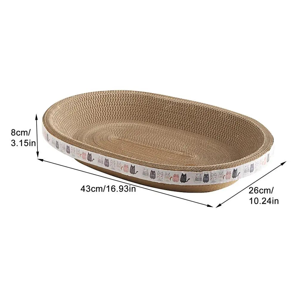 New Corrugated Cat Scratcher Cat Scrapers Round Oval Grinding Claw Toys for Cats Wear-Resistant Cat Bed Nest Cat Accessories