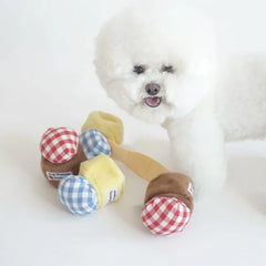 Puppy Cute Pet Jam Canned Cartoon Toy Plush Audible and Hidden Food Toy Slow Food BB Called Plush Dog Toy