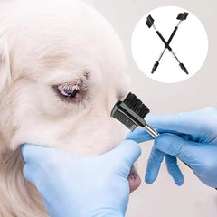 Dog Tear Stain Remover Comb Pet Eye Comb Double-Head Stain Comb 2pcs Portable Pet Eye Cleaning Brush Eye Booger Remover For
