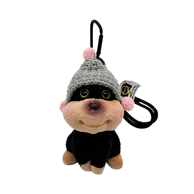Cute Bee Puppy Plush Toy Keychain Cartoon Dog Soft Stuffed Doll Pendant Car Key Ring Backpack Bag Decor Kid Gift
